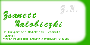 zsanett malobiczki business card